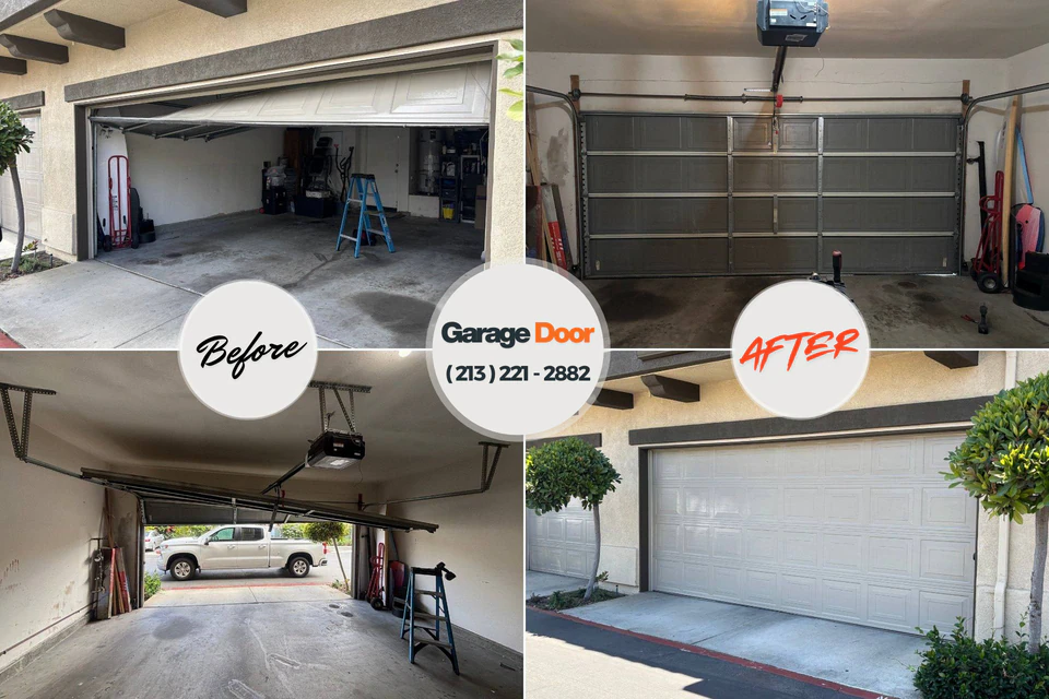 Before and after: garage door repair Oak Forest, IL